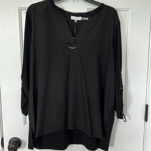 Calvin Klein black blouse with 3/4 sleeves